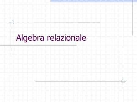 Algebra relazionale. Accesso ai dati di un DB Aggiornamento di DB: funzione che, data istanza di DB, produce altra istanza di DB, sullo stesso schema.