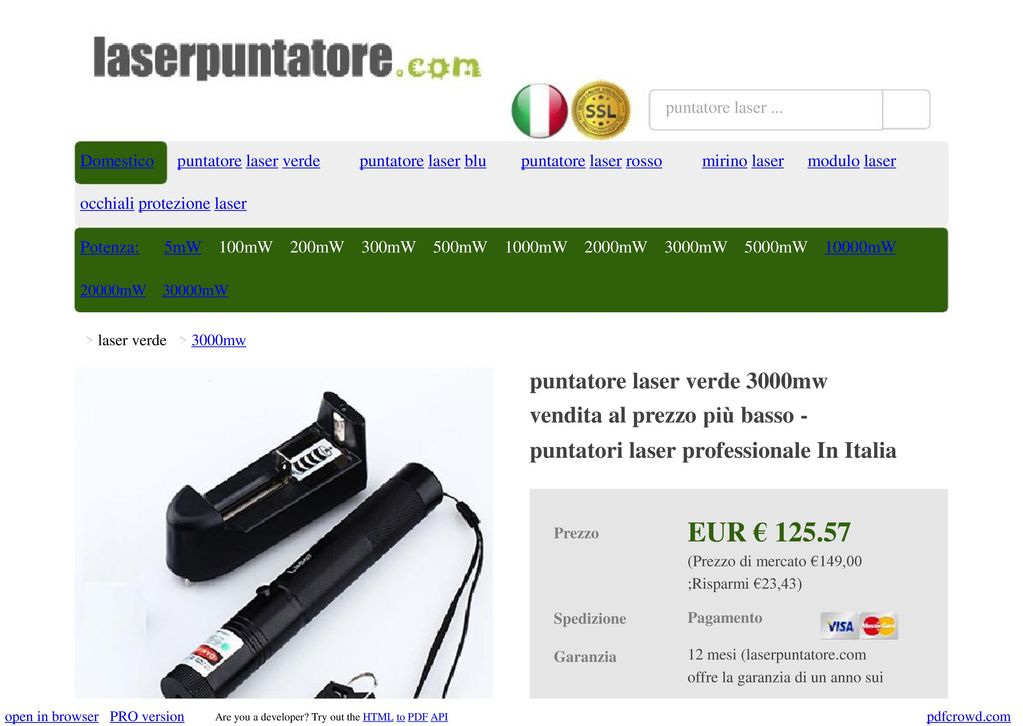 EUR € > laser verde > 3000mw puntatore laser verde 3000mw - ppt scaricare