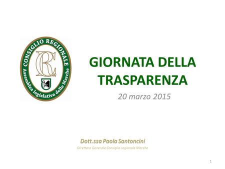 GIORNATA DELLA TRASPARENZA