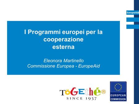 I Programmi europei per la cooperazione esterna