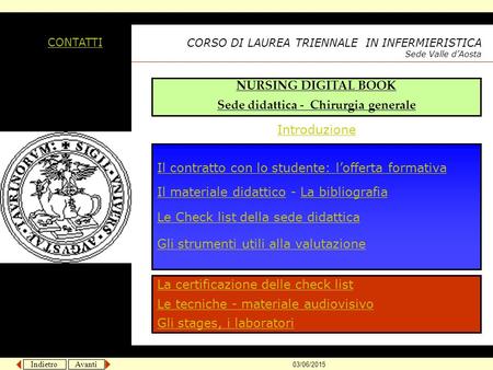 CORSO DI LAUREA TRIENNALE IN INFERMIERISTICA Sede Valle d’Aosta