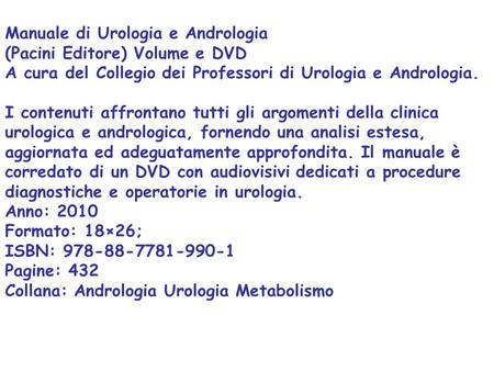 Manuale di Urologia e Andrologia