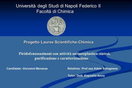 Progetto Lauree Scientifiche-Chimica