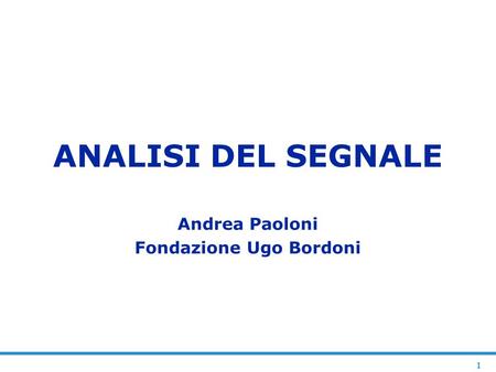 Andrea Paoloni Fondazione Ugo Bordoni