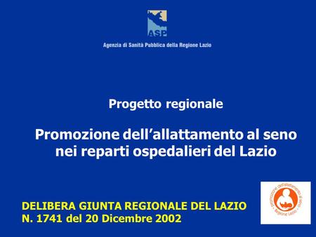 Promozione dell’allattamento al seno nei reparti ospedalieri del Lazio