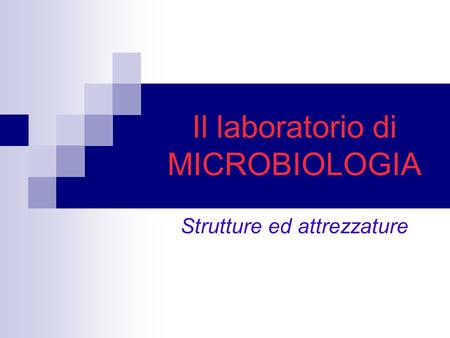 Il laboratorio di MICROBIOLOGIA