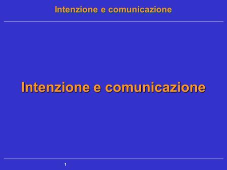 Intenzione e comunicazione