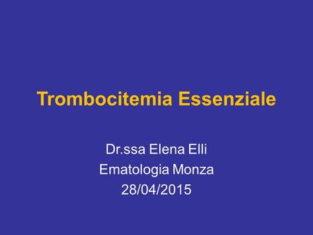 Trombocitemia Essenziale