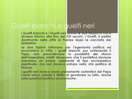 Guelfi bianchi e guelfi neri