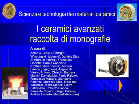 I ceramici avanzati raccolta di monografie