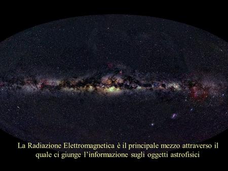 La Radiazione Elettromagnetica è il principale mezzo attraverso il quale ci giunge l’informazione sugli oggetti astrofisici.