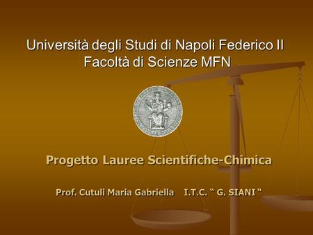 Università degli Studi di Napoli Federico II Facoltà di Scienze MFN