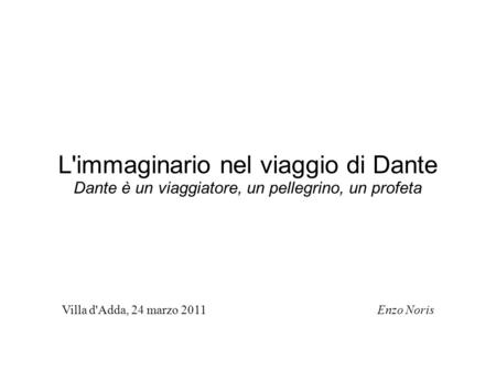 L'immaginario nel viaggio di Dante