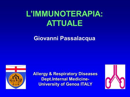 L’IMMUNOTERAPIA: ATTUALE