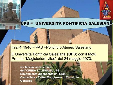 UPS = UNIVERSITÀ PONTIFICIA SALESIANA