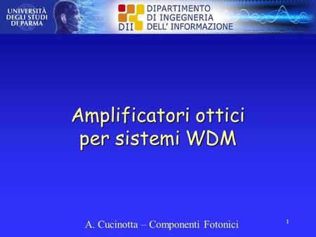 Amplificatori ottici per sistemi WDM