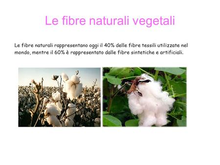 Le fibre naturali vegetali