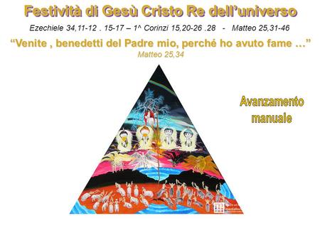 Festività di Gesù Cristo Re dell’universo