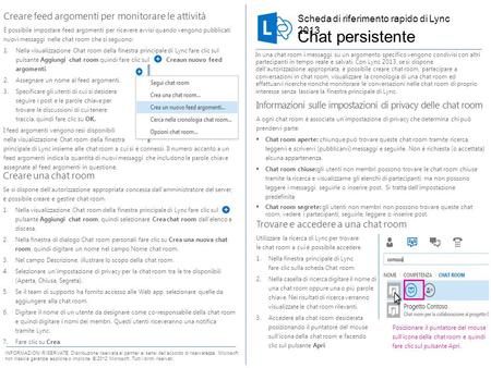 Chat persistente Creare feed argomenti per monitorare le attività