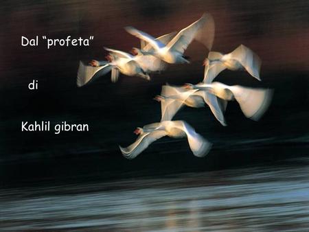 Dal “profeta” di Kahlil gibran.