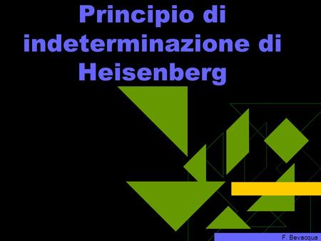 Principio di indeterminazione di Heisenberg F. Bevacqua.