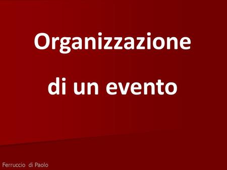 Organizzazione di un evento