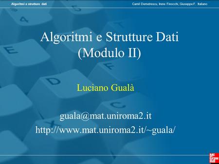 Algoritmi e Strutture Dati (Modulo II)