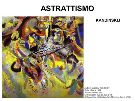 ASTRATTISMO KANDINSKIJ Autoret: Wassily Kandinsky Data: Mosca 1914
