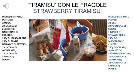 TIRAMISU’ CON LE FRAGOLE