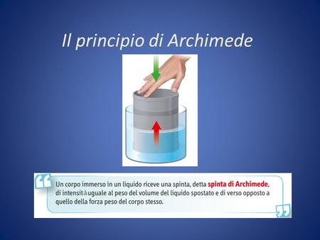 Il principio di Archimede