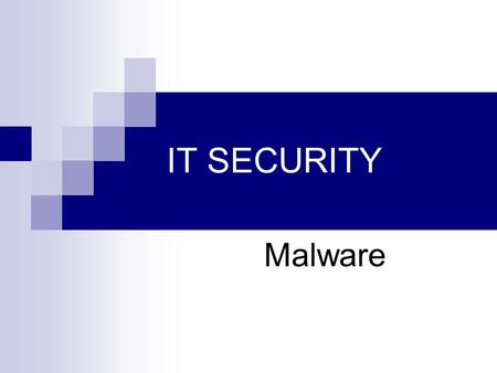 IT SECURITY Malware.