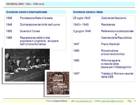 Prof.ssa Grazia D’Auria - web:  - mailto: Pag. 1948 Fondazione.
