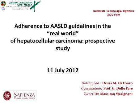 of hepatocellular carcinoma: prospective study 11 July 2012