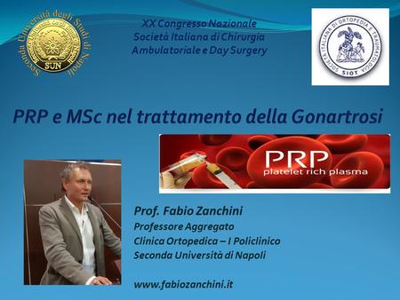 PRP e MSc nel trattamento della Gonartrosi
