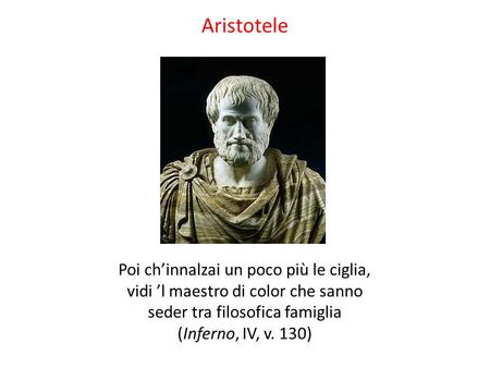 Aristotele Poi ch’innalzai un poco più le ciglia,