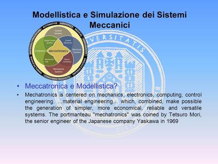 Modellistica e Simulazione dei Sistemi Meccanici