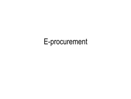 E-procurement.
