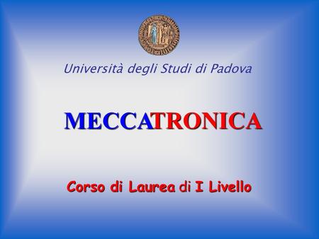 MECCA TRONICA Corso di Laurea di I Livello