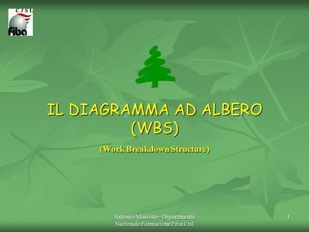 IL DIAGRAMMA AD ALBERO (WBS) (Work Breakdown Structure)