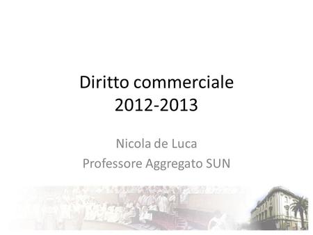 Nicola de Luca Professore Aggregato SUN