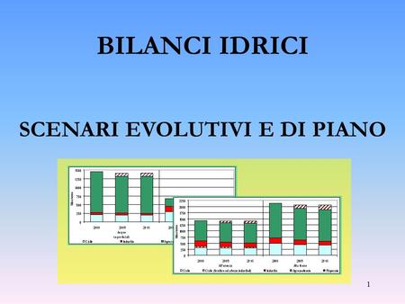 1 BILANCI IDRICI SCENARI EVOLUTIVI E DI PIANO. 2 Schema metodologico generale bilanci idrici 2) Valutazione degli scenari evolutivi (al 2008 e al 2016)