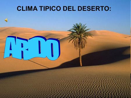 CLIMA TIPICO DEL DESERTO: