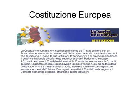 Costituzione Europea.