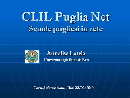 CLIL Puglia Net Scuole pugliesi in rete