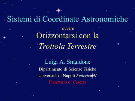 Sistemi di Coordinate Astronomiche