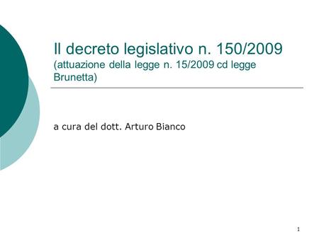 a cura del dott. Arturo Bianco
