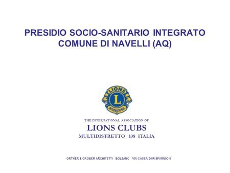 PRESIDIO SOCIO-SANITARIO INTEGRATO COMUNE DI NAVELLI (AQ)