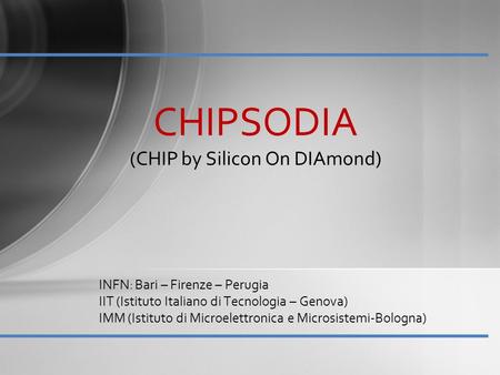 CHIPSODIA (CHIP by Silicon On DIAmond)