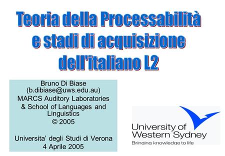Teoria della Processabilità e stadi di acquisizione dell'italiano L2