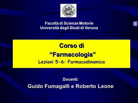 Corso di “Farmacologia”